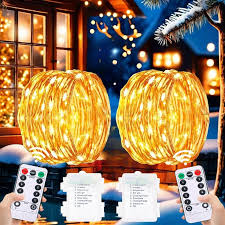 Luces de Navidad Exteriores con Pilas - 100 LEDs para Árbol