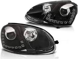 Faros Delanteros LED DRL Negros para VW Golf 5 (10.03-09)