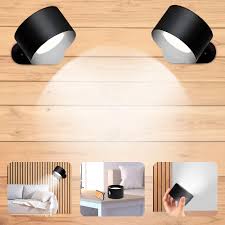 JUPPLIES Apliques de Pared LED Negros - Set de 2