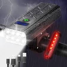 Luces LED para Bicicleta 8000 Lúmenes - Delantera y Trasera USB Recargable