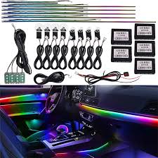 Luces LED Acrílicas 18 en 1 para Interior de Coche - Ambiente RGB