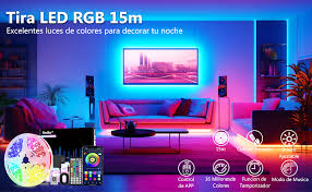 Luces LED RGB 15m con Control Remoto y App - 16 Millones de Colores