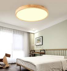 Lámpara de Techo LED Regulable Nordic de Madera Maciza