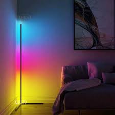 Lámpara de Pie LED RGB Regulable QJUZO con Control Remoto