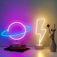 NELUX Pack 2: Luces Neón LED Rayo y Planeta