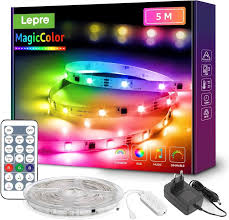 Tira LED RGB Música Lepro 5M con Control Remoto
